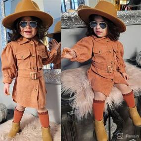 img 3 attached to 👗 Kids Toddler Baby Girl Fall Winter Clothes Long Sleeve Shirt Dress with Strappy Lace-up Camisole Vest Playwear Dresses by RSRZRCJ