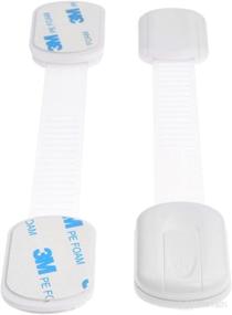 img 3 attached to 🔒 Child Safety Locks (White) - Prevent Injuries & Secure Oven Doors, Cabinets, Toilet Seats - Set of 6 - No Tools or Screws Needed - Strong 3M Adhesive - Adjustable