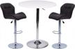 contemporary white bar table set with brown padded chrome air lift barstool stools by puluomis logo
