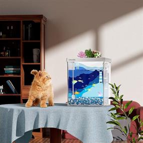 img 3 attached to 🐠 ERAARK Smart Aquarium Kit 1.5 Gallon Betta Fish Tank – Self-Cleaning, Bluetooth-enabled, Filtered LED Fish Tank with Decorative Sand, Water Pump – Complete Starter Kit for Fish Bowl