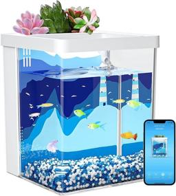 img 4 attached to 🐠 ERAARK Smart Aquarium Kit 1.5 Gallon Betta Fish Tank – Self-Cleaning, Bluetooth-enabled, Filtered LED Fish Tank with Decorative Sand, Water Pump – Complete Starter Kit for Fish Bowl