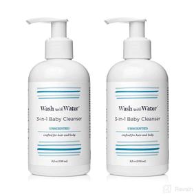 img 4 attached to 🧼 Wash With Water Organic Baby Hair and Body Cleanser - 3-in-1 Shampoo, Bubble Bath, and Body Wash with Moroccan Argan Oil - Vegan, Cruelty-Free, Unscented - 8 oz Pump Bottle (Pack of 2)