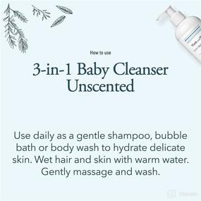 img 3 attached to 🧼 Wash With Water Organic Baby Hair and Body Cleanser - 3-in-1 Shampoo, Bubble Bath, and Body Wash with Moroccan Argan Oil - Vegan, Cruelty-Free, Unscented - 8 oz Pump Bottle (Pack of 2)