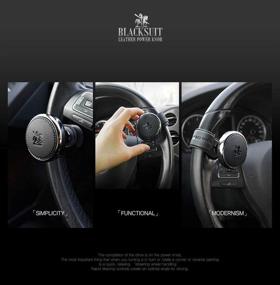 img 3 attached to 🚗 [Leather Power Knob] BLACKSUIT: Premium Power Handle Spinner for Vehicle Handle - Luxury Car Accessories with Hi-quality Steering Wheel Spinner Knob (Black)
