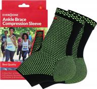 prevent and heal ankle injuries with everone compression support sleeves - unisex, small (1 pair) logo