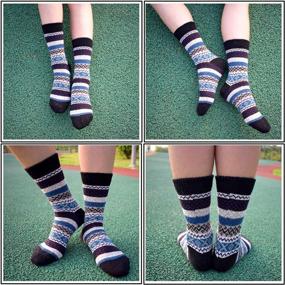 img 1 attached to 🧦 YZKKE 5Pack Women's Vintage Winter Wool Crew Socks - Soft, Warm & Thick Cold Knit, Multicolor - Free Size