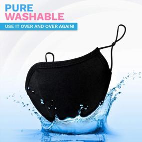 img 1 attached to Washable Reusable Purian Black Kids Face Masks With Adjustable Fit - Ideal For Kids And Teens