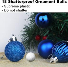 img 2 attached to Set Of 18Pcs Shatterproof Hanging Balls - Large Christmas Tree Decoration Ornaments In Royal Blue 3.2 For New Year, Easter And Valentine'S Day Holiday Decorations