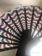 img 1 attached to Large Rave Clack Folding Hand Fan For Men/Women - Bamboo Chinese Japanese EDM Music Festival Club Event Party Dance Performance Decoration Gift (Trippy) review by Fred Maki