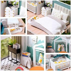 img 1 attached to CUTEBEE Dollhouse Miniature Kit With Furniture, DIY Wooden Dollhouse Set Including Dust Proof And Music Movement - Comfortable Life Creative Room Decor Idea