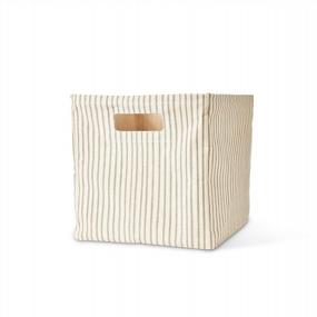 img 1 attached to Medium Pebble Multi-Striped Cube By Pehr - Perfect For Your Home Decor Needs
