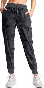 img 4 attached to Women'S Hiking Cargo Pants With Zipper Pockets - Lightweight Quick Dry Travel Athletic Joggers For Women