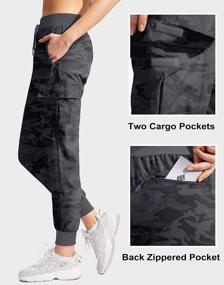 img 2 attached to Women'S Hiking Cargo Pants With Zipper Pockets - Lightweight Quick Dry Travel Athletic Joggers For Women