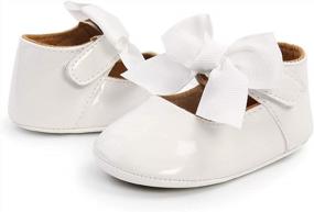img 1 attached to Adorable Anti-Slip Baby Girls Mary Jane Flats For Weddings And More!