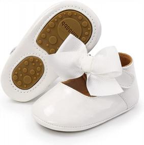 img 4 attached to Adorable Anti-Slip Baby Girls Mary Jane Flats For Weddings And More!