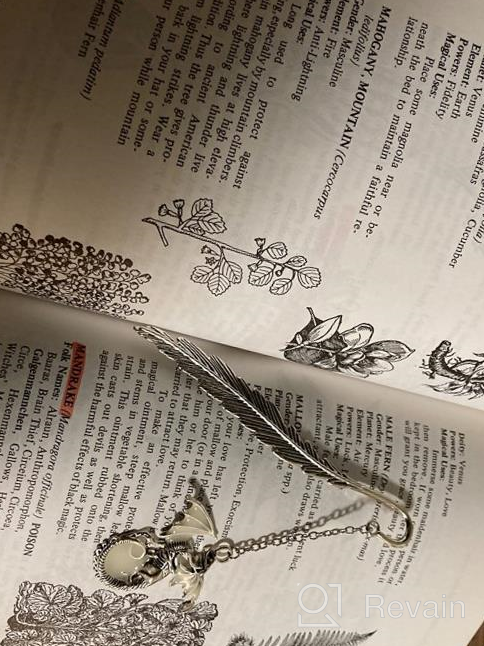 img 1 attached to Antique Silver Dragon 2 Pack: Unique Glow In The Dark Feather Metal Bookmarks - Perfect Gift Idea For Men And Women. review by Todd Atherton