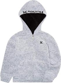 img 4 attached to Hurley Sweatshirt Black Heather Sleeve Boys' Clothing ~ Fashion Hoodies & Sweatshirts