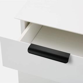 img 1 attached to Goldenwarm 10-Pack Modern Black Finger Edge Pulls - LS7027BK128 Flat Black Drawer, Cabinet, And Closet Door Pulls. 128Mm Edge Tab Pulls Made Of High-Quality Aluminum Alloy Material