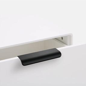 img 2 attached to Goldenwarm 10-Pack Modern Black Finger Edge Pulls - LS7027BK128 Flat Black Drawer, Cabinet, And Closet Door Pulls. 128Mm Edge Tab Pulls Made Of High-Quality Aluminum Alloy Material