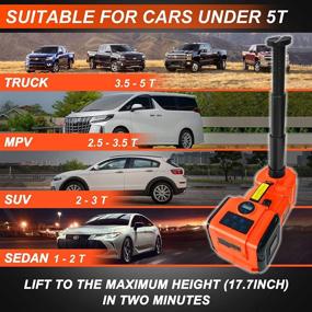 img 3 attached to 🔧 Revolutionary E-HEELP Electric Car Jack Kit: 5Ton 12V Hydraulic Car Jack Lift with LCD - Ultimate Solution for Effortless SUV, MPV, Sedan, and Truck Tire Changing, Garage Repairs