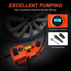 img 2 attached to 🔧 Revolutionary E-HEELP Electric Car Jack Kit: 5Ton 12V Hydraulic Car Jack Lift with LCD - Ultimate Solution for Effortless SUV, MPV, Sedan, and Truck Tire Changing, Garage Repairs