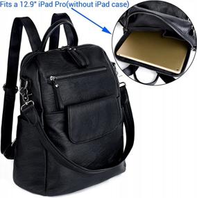 img 1 attached to Стильная женская сумка-рюкзак UTO из мытой полиуретановой кожи: идеальная сумка через плечо для женщин