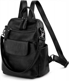 img 4 attached to Стильная женская сумка-рюкзак UTO из мытой полиуретановой кожи: идеальная сумка через плечо для женщин