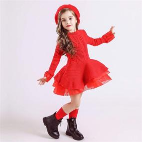 img 2 attached to 👗 Stylish TTYAOVO Little Sleeves Knitting Sweater for Girls' Clothing and Dresses