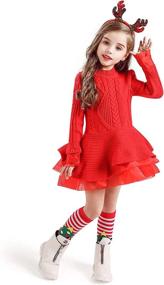 img 4 attached to 👗 Stylish TTYAOVO Little Sleeves Knitting Sweater for Girls' Clothing and Dresses