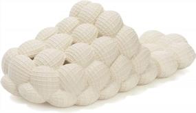 img 4 attached to Ultra-Cushioned Lychee Massage Cloud Slippers - BRONAX Bubble Slides For Women & Men