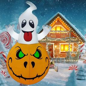 img 4 attached to Make Your Festivals Merry With IOKUKI'S Outdoor Inflatable Decoration - 5Ft, Color Changing LED Lights, Remote & Timer - Perfect For Christmas And Thanksgiving!