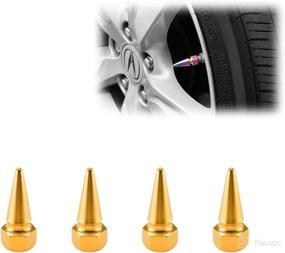 img 3 attached to EZAUTOWRAP 4PCs Gold Long Spike Spiked Tire Valve Stem Caps Metal Thread Wheel Tires TVC17