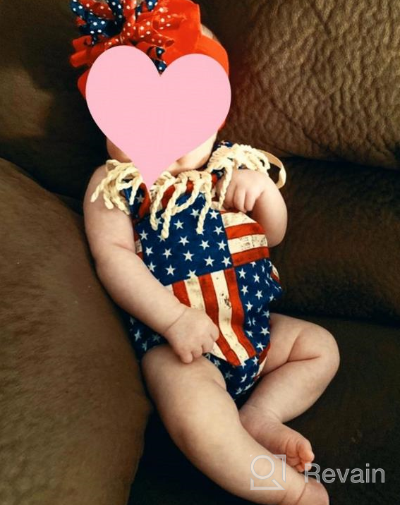 img 1 attached to Show Your Patriotism With Our Newborn Baby Girl'S 4Th Of July Outfit Featuring USA Flag, Stars And Stripes, Tassel Romper, And Headband review by Giovanni Glenn