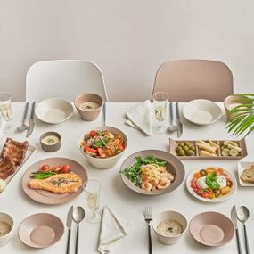 img 2 attached to Upgrade Your Dining Experience With LENANSE Stoneware Asian Dinnerware Set - 27 Pcs For 4, Heavy Metal-Free Certified And Machine Washable (Beige)