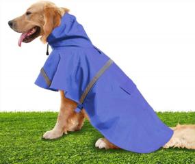 img 4 attached to Оставайтесь стильными и в безопасности под дождем с плащом для собак NINEMAX - регулируемая куртка для домашних животных со светоотражающей полосой для средних и крупных собак