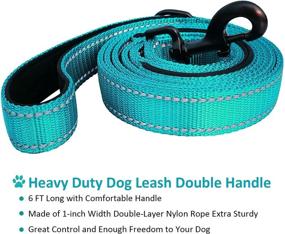 img 2 attached to 🐾 Reflective Dual Handle Dog Leash - 6ft Long Traffic Padded Leash for Training Control, Heavy Duty Double Handles Lead for Large or Medium Dogs