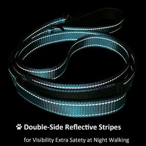 img 1 attached to 🐾 Reflective Dual Handle Dog Leash - 6ft Long Traffic Padded Leash for Training Control, Heavy Duty Double Handles Lead for Large or Medium Dogs