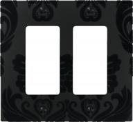 черная композитная настенная пластина amerelle damask double rocker логотип