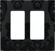 amerelle damask double rocker composite wallplate in black logo