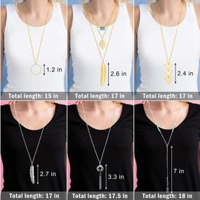 img 1 attached to Women'S 24Pcs Long Necklace Set - Simple Trendy Dangle Pendant Jewelry For Sweater Dress