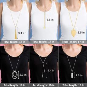 img 2 attached to Women'S 24Pcs Long Necklace Set - Simple Trendy Dangle Pendant Jewelry For Sweater Dress