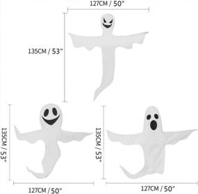 img 3 attached to CCINEE Peek A Boo Hanging Ghost 50" X 53" Large Spooky Outdoor Decoration For Halloween Party Lawn Patio Haunted House Props Supply