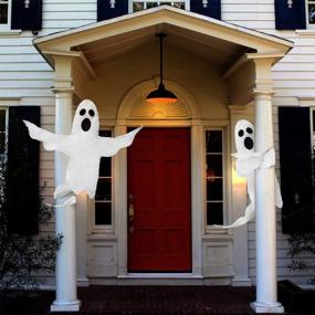 img 4 attached to CCINEE Peek A Boo Hanging Ghost 50" X 53" Large Spooky Outdoor Decoration For Halloween Party Lawn Patio Haunted House Props Supply