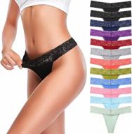 olikeme women's cotton thong underwear - low rise seamless lace thongs, multipack for no show coverage logo