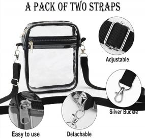 img 2 attached to Прозрачная сумка-кошелек через плечо с внутренним карманом, одобренная для проведения свадеб, концертов, фестивалей и спортивных мероприятий на стадионе - WEDDINGHELPER