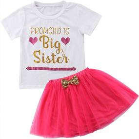 img 4 attached to Sisters Rock! Toddler Girl'S T-Shirt And Tutu Skirt Set With Bow For A Gorgeous Look