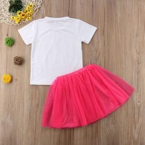 img 2 attached to Sisters Rock! Toddler Girl'S T-Shirt And Tutu Skirt Set With Bow For A Gorgeous Look