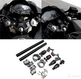 img 2 attached to Motorcycle Adjustable Handlebars Clip Adjusters Fork Clamp for Kawasaki Ninja 250 300 (Black) - Akozon