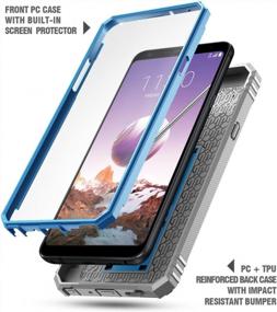 img 2 attached to Rugged Dual-Layer Shockproof Case For LG Stylo 4 Plus/LG Stylo 4, With Built-In-Screen Protector And Kickstand, Blue - Part Of The Poetic Revolution Series