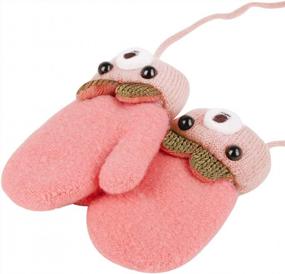 img 3 attached to Теплые зимние перчатки с полными пальцами для малышей и детей - Лыжные перчатки с толстой флисовой подкладкой